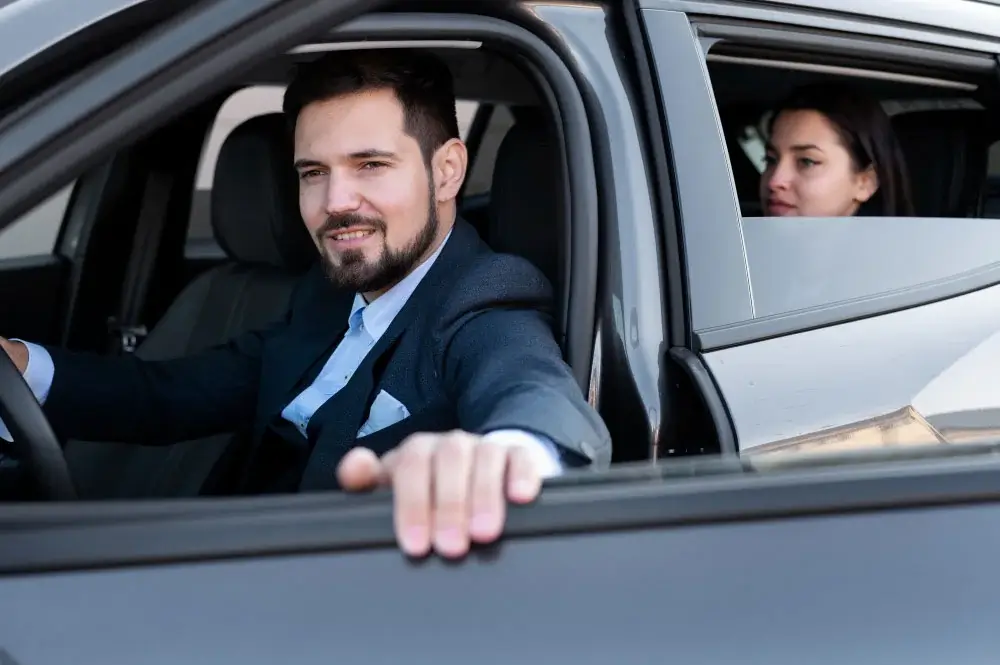 chauffeur and car